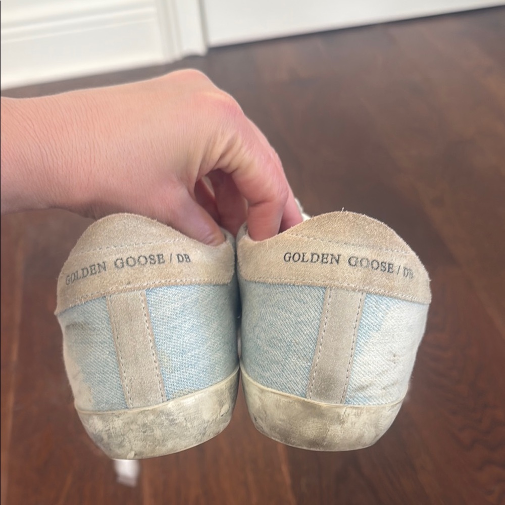 Golden Goose Light Blue Glitter Star Sneakers - Picture 3 of 4
